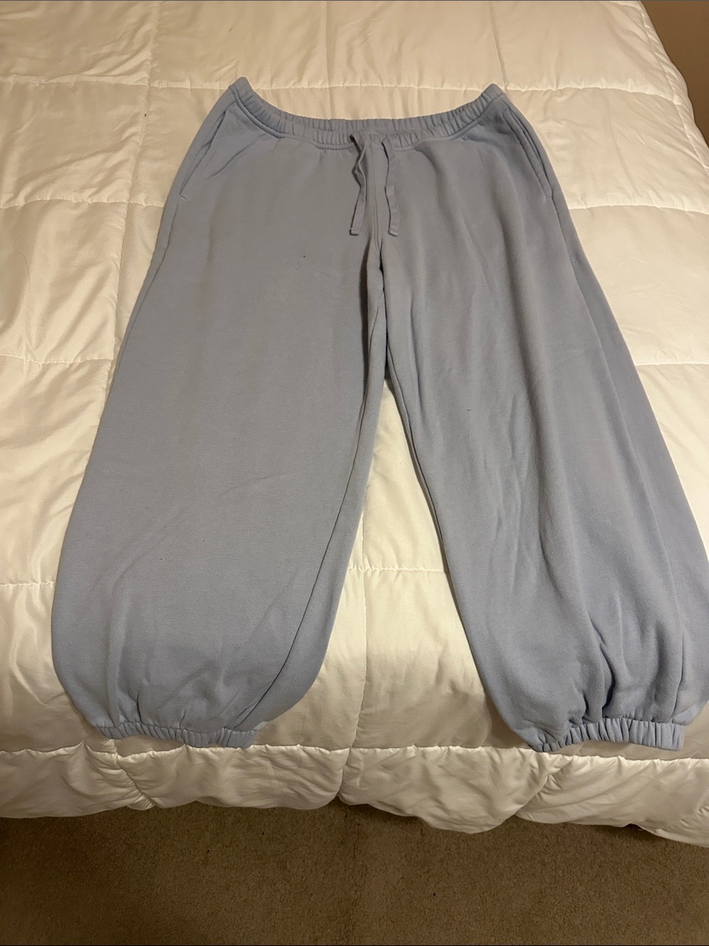 Light Blue Women's Jumpsuit Romper - Relaxed Drawstring Fit